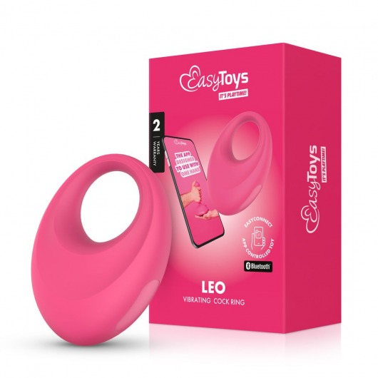 Розовое интерактивное эрекционное виброкольцо Leo - Easy toys - в Нижневартовске купить с доставкой