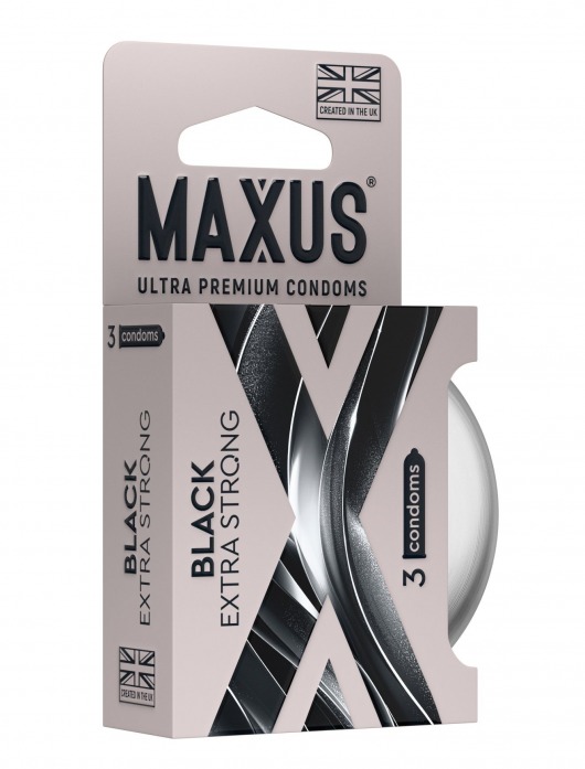 Черные утолщенные презервативы MAXUS Extra Strong с железным кейсом - 3 шт. - Maxus - купить с доставкой в Нижневартовске