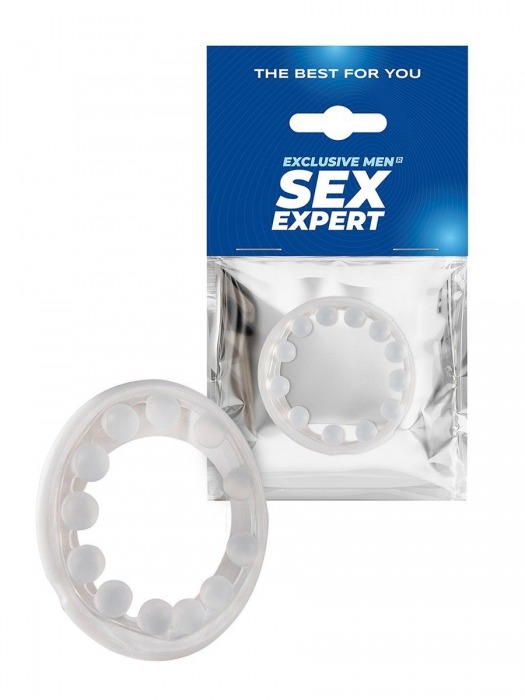Эрекционное кольцо со стимулирующими шариками на поверхности - Sex Expert - в Нижневартовске купить с доставкой