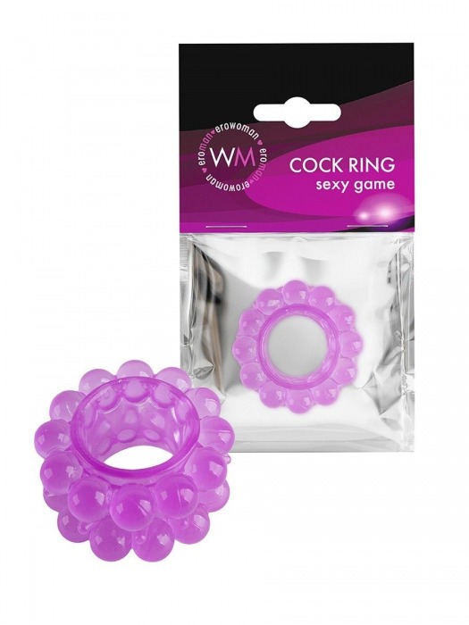 Лиловое эрекционное кольцо с 2 рядами стимулирующих шариков - Erowoman-Eroman - в Нижневартовске купить с доставкой