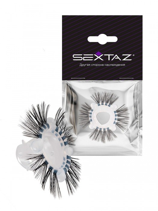 Эластичное эрекционное кольцо с черными «ресничками» - Sextaz - в Нижневартовске купить с доставкой