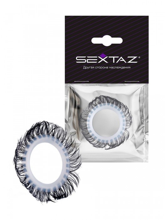 Эластичное эрекционное колечко с черными «ресничками» - Sextaz - в Нижневартовске купить с доставкой