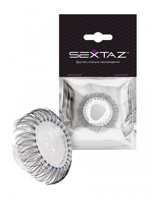 Эластичное эрекционное кольцо с длинными черными «ресничками» - Sextaz - в Нижневартовске купить с доставкой