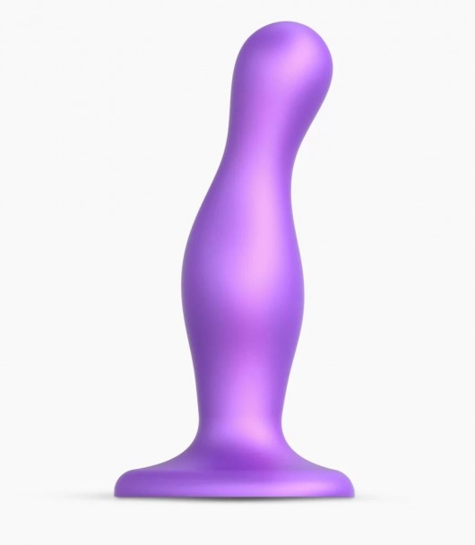 Фиолетовая насадка Strap-On-Me Dildo Plug Curvy size M - Strap-on-me - купить с доставкой в Нижневартовске