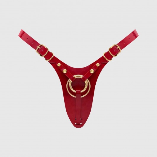 Красный пояс для фиксации насадок Strap-On-Me Leatherette Harness Fabulous - Strap-on-me - купить с доставкой в Нижневартовске