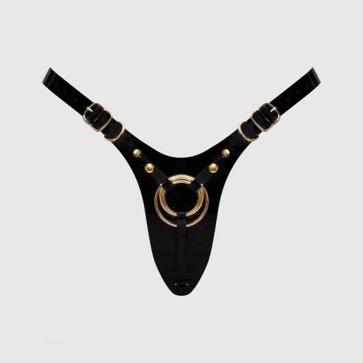 Черный пояс для фиксации насадок Strap-On-Me Leatherette Harness Fabulous - Strap-on-me - купить с доставкой в Нижневартовске