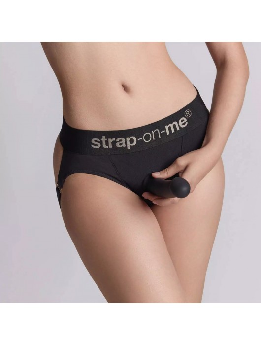 Черные трусики для фиксации насадок Harness Lingerie Heroine XS - Strap-on-me - купить с доставкой в Нижневартовске