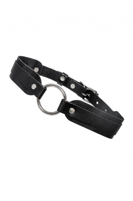 Черный кожаный чокер-ошейник со скруглёнными углами - Pecado - купить с доставкой в Нижневартовске