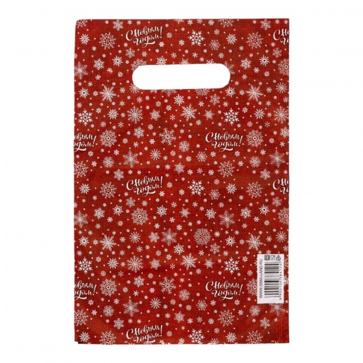 Красный подарочный новогодний пакет с вырубной ручкой (20х30 см) - Сима-Ленд - купить с доставкой в Нижневартовске