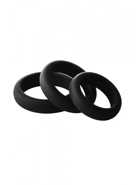 Набор из 3 черных эрекционных колец Smooth Silicone Cockring Pack - Dream Toys - в Нижневартовске купить с доставкой