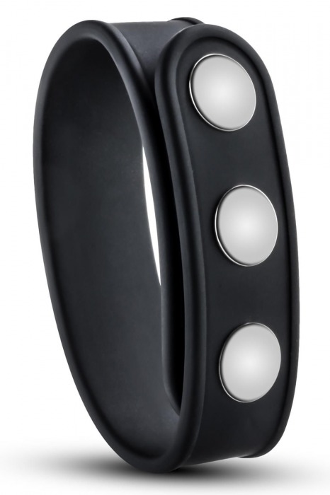 Черное эрекционное кольцо на кнопках - Blush Novelties - в Нижневартовске купить с доставкой