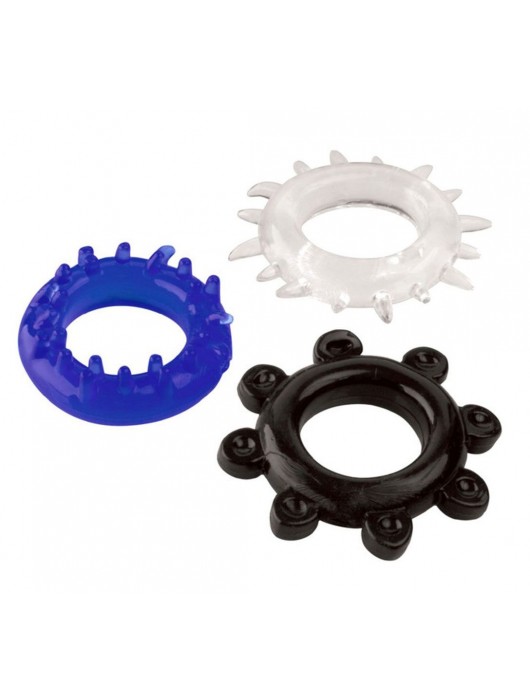 Набор из 3 эрекционных колец разного цвета и рельефа - Boys of Toys - в Нижневартовске купить с доставкой