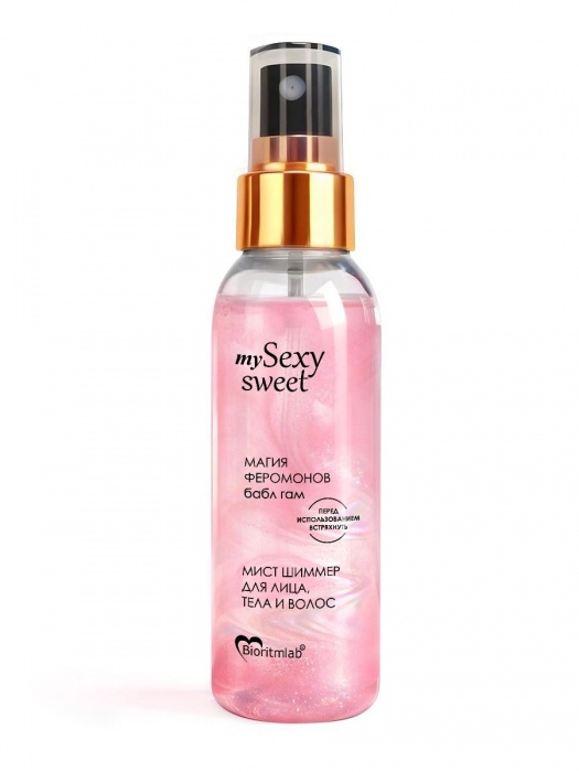 Мист для лица, тела и волос Sexy Sweet с ароматом бабл-гам, шиммером и феромонами - 95 мл. -  - Магазин феромонов в Нижневартовске