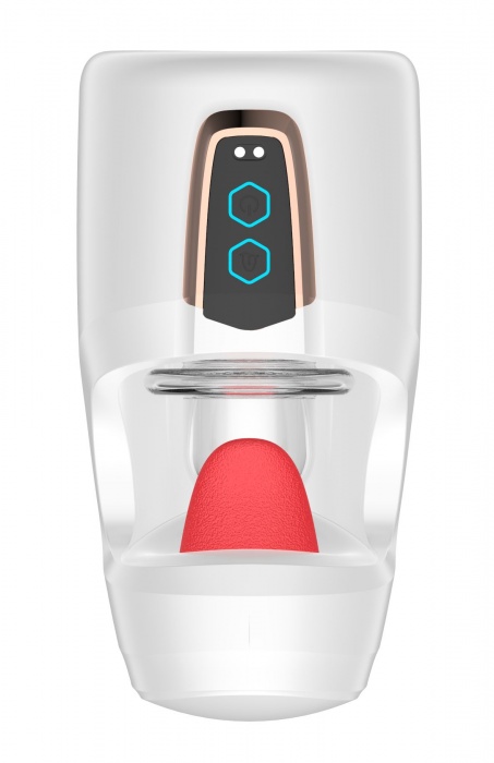 Белый мастурбатор с язычком и возвратно-поступательными движениями - Secwell - в Нижневартовске купить с доставкой