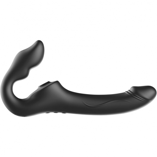 Черный безремневой страпон с 3 моторами - Ibiza - купить с доставкой в Нижневартовске