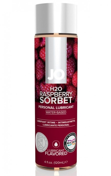 Лубрикант на водной основе с ароматом малины JO Flavored Raspberry Sorbet - 120 мл. - System JO - купить с доставкой в Нижневартовске