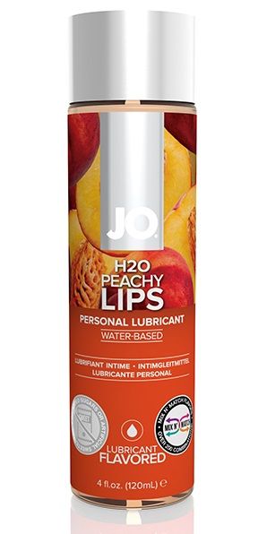 Лубрикант на водной основе с ароматом персика JO Flavored Peachy Lips - 120 мл. - System JO - купить с доставкой в Нижневартовске