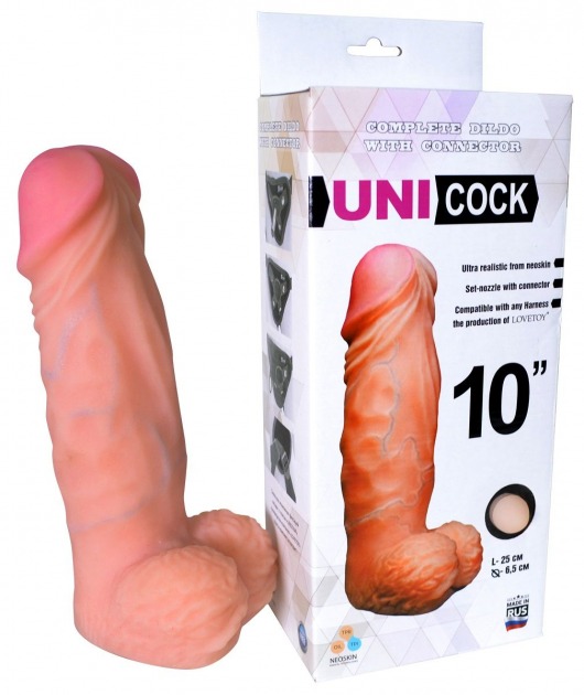 Фаллическая насадка Харнесс UNICOCK 10  - 25 см. - LOVETOY (А-Полимер) - купить с доставкой в Нижневартовске