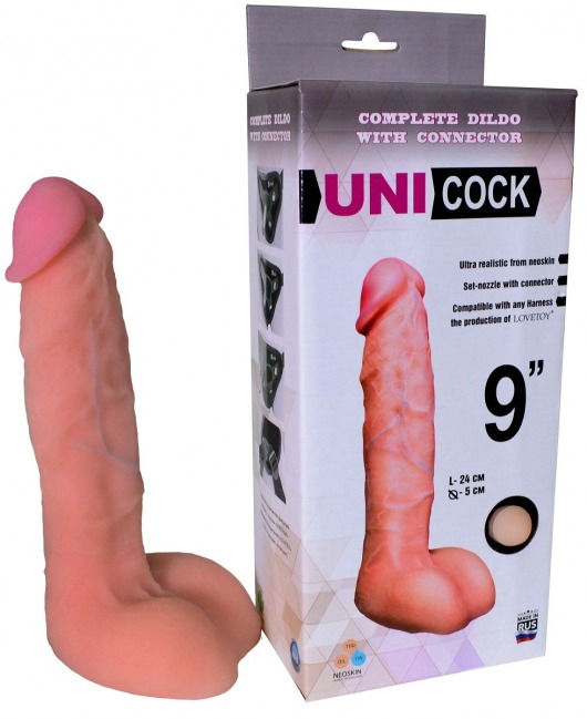 Фаллическая насадка Харнесс UNICOCK 9  - 24 см. - LOVETOY (А-Полимер) - купить с доставкой в Нижневартовске