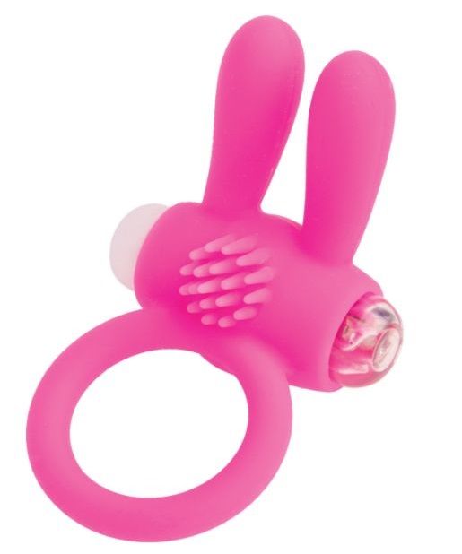 Розовое эрекционное виброкольцо A-toys с ушками - A-toys - в Нижневартовске купить с доставкой