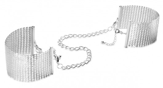 Серебристые наручники-браслеты Desir Metallique Handcuffs - Bijoux Indiscrets - купить с доставкой в Нижневартовске