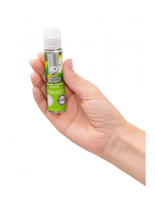 Смазка с ароматом яблока JO Flavored  Green Apple H2O - 30 мл. - System JO - купить с доставкой в Нижневартовске