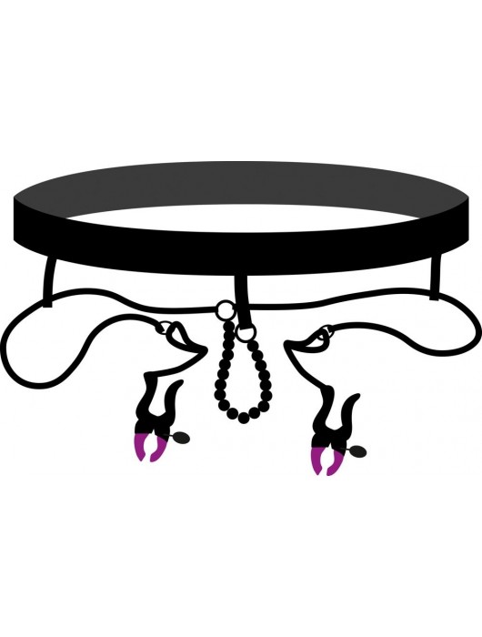 Трусики с зажимами для половых губ и бусинками для массажа промежности - Orion - купить с доставкой в Нижневартовске