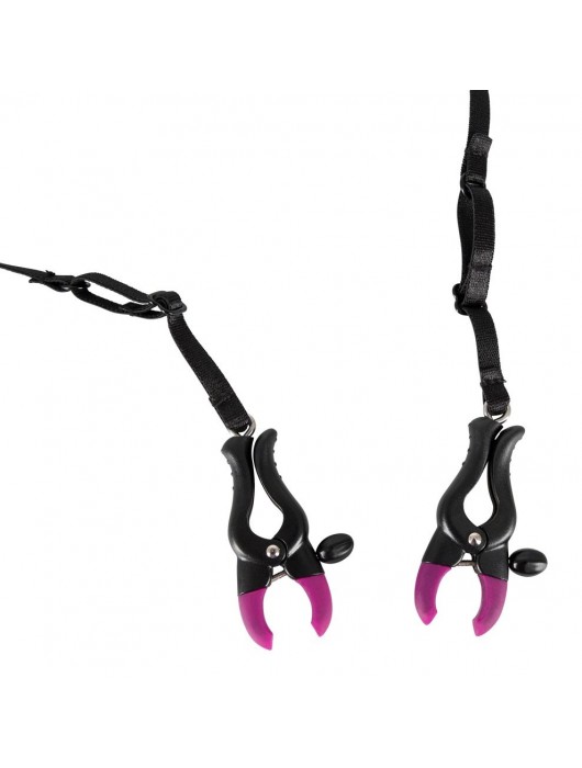 Трусики с зажимами для половых губ и бусинками для массажа промежности - Orion - купить с доставкой в Нижневартовске