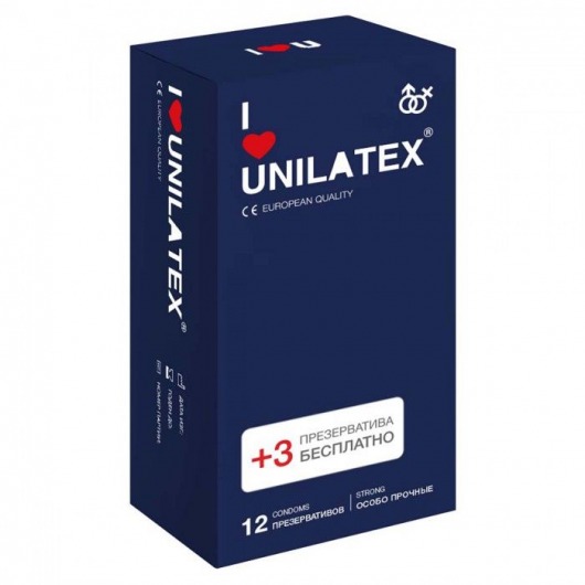 Ультрапрочные презервативы Unilatex Extra Strong - 12 шт. + 3 шт. в подарок - Unilatex - купить с доставкой в Нижневартовске