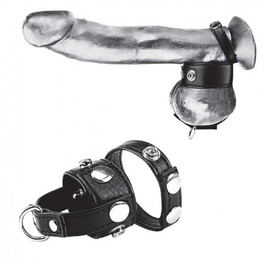 Утяжка для мошонки и пениса Cock Ring With 1  Ball Stretcher And Optional Weight Ring - BlueLine - купить с доставкой в Нижневартовске