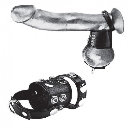 Утяжка на пенис и мошонку Cock Ring With 1.5  Ball Stretcher And Optional Weight Ring - BlueLine - купить с доставкой в Нижневартовске