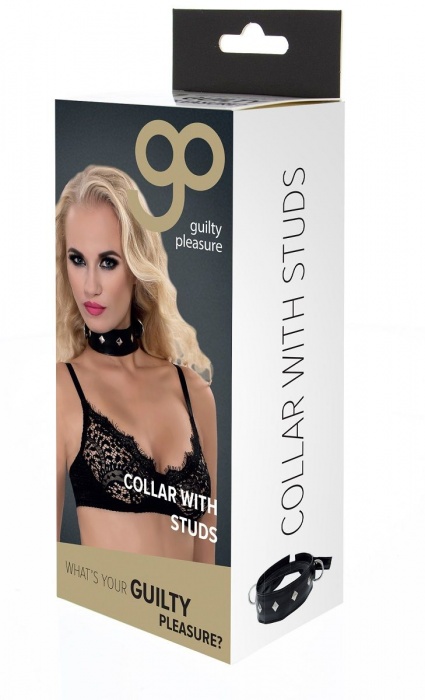 Полиуретановый ошейник с пуклями и D-кольцами Collar with Studs - Blush Novelties - купить с доставкой в Нижневартовске