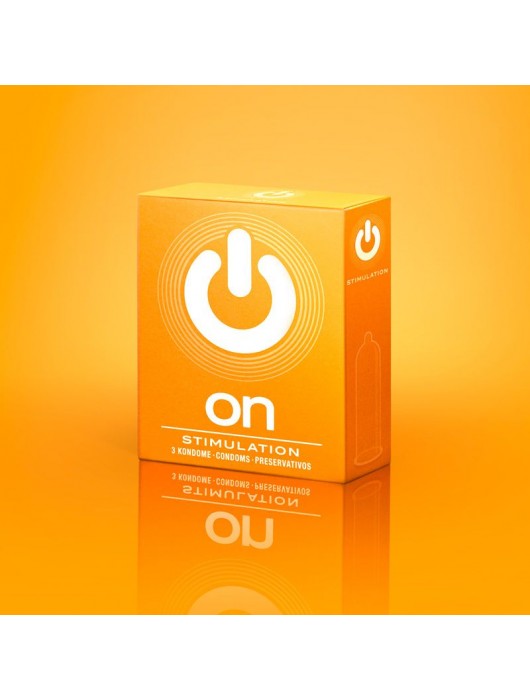 Презервативы ON) Stimulation с точками - 3 шт. - ON) - купить с доставкой в Нижневартовске