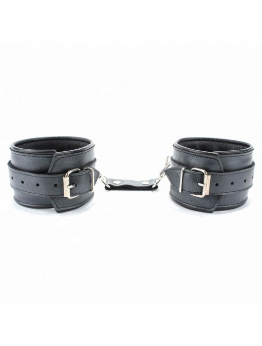 Наручники из гладкой кожи - БДСМ Арсенал - купить с доставкой в Нижневартовске