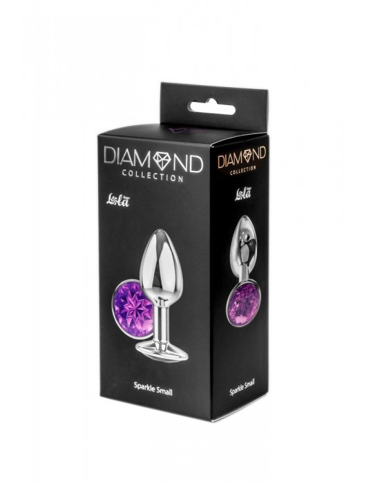 Малая серебристая анальная пробка Diamond Purple Sparkle Small с фиолетовым кристаллом - 7 см. - Lola Games - купить с доставкой в Нижневартовске
