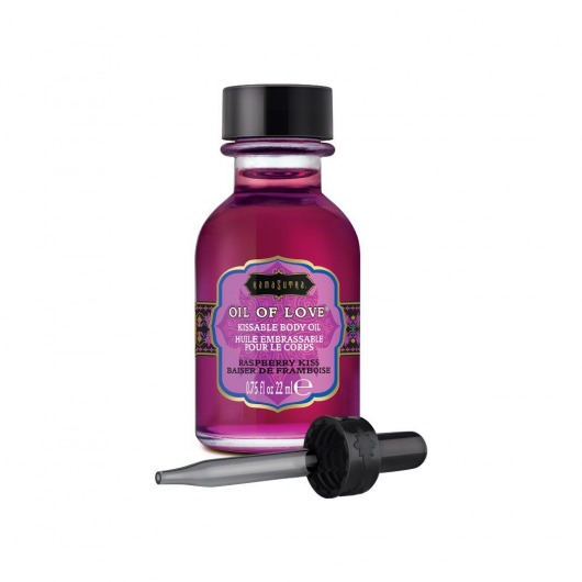 Масло для ласк с ароматом малины Oil of Love Raspberry Kiss - 22 мл. - Kama Sutra - купить с доставкой в Нижневартовске