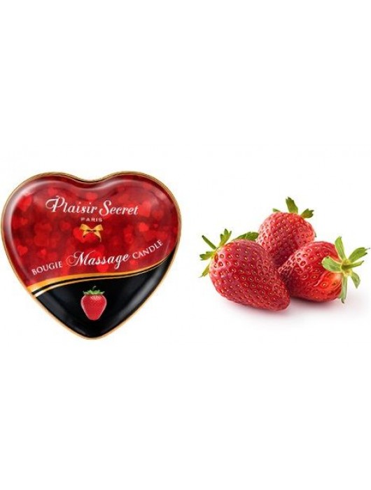 Массажная свеча с ароматом клубники Bougie Massage Candle - 35 мл. - Plaisir Secret - купить с доставкой в Нижневартовске
