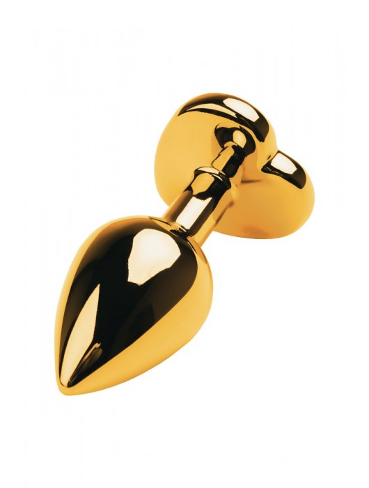Золотистая анальная пробка с кристаллом-сердцем - 7,5 см. - ToyFa - купить с доставкой в Нижневартовске