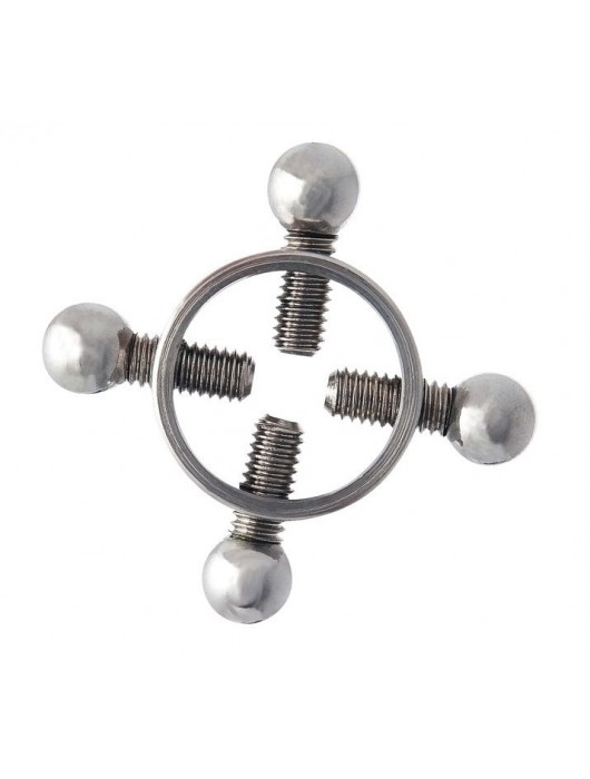 Серебристые зажимы для сосков на винтах - ToyFa - купить с доставкой в Нижневартовске