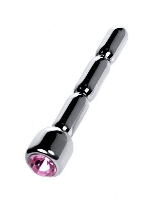 Серебристый уретральный плаг со стразом - 7 см. - ToyFa - купить с доставкой в Нижневартовске