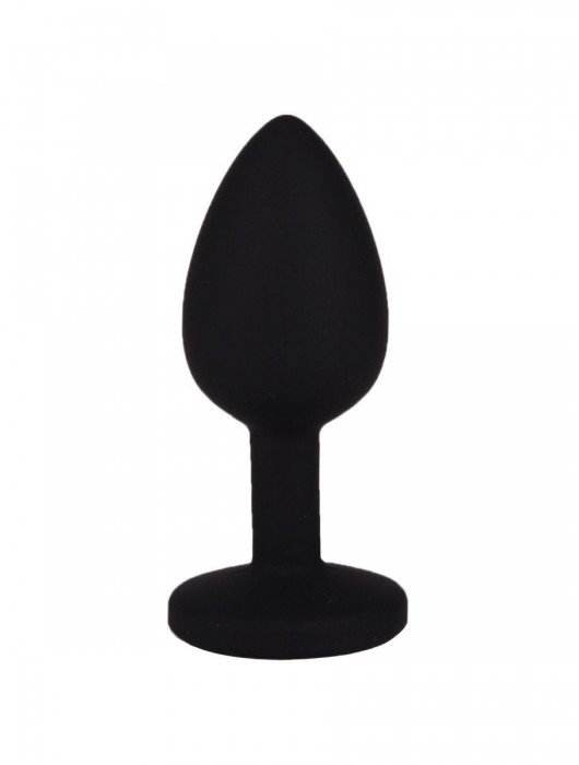 Чёрная анальная втулка с красным кристаллом - 7,3 см. - Джага-Джага - купить с доставкой в Нижневартовске