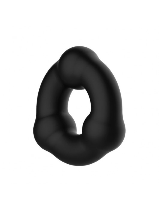 Черное эрекционное кольцо с 3 шариками - Baile - в Нижневартовске купить с доставкой