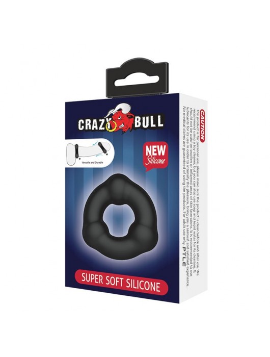 Черное эрекционное кольцо с 3 шариками - Baile - в Нижневартовске купить с доставкой