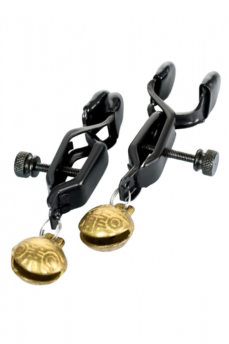 Черно-золотистые зажимы для сосков TOYFA Theatre - ToyFa - купить с доставкой в Нижневартовске