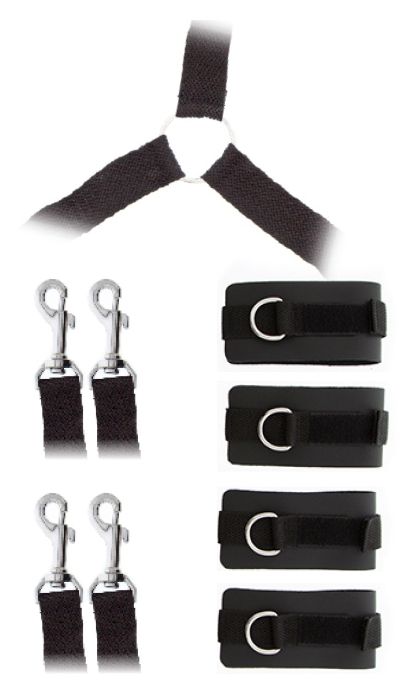 Комплект наручников и поножей LUXURIOUS BED RESTRAINT CUFF SET - Blush Novelties - купить с доставкой в Нижневартовске