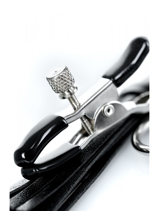 Черно-серебристые зажимы для сосков Theatre с кисточками - ToyFa - купить с доставкой в Нижневартовске