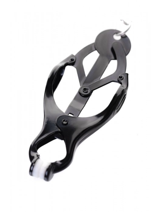 Черно-серебристые зажимы для сосков с кольцом для пениса TOYFA Metal - ToyFa - купить с доставкой в Нижневартовске