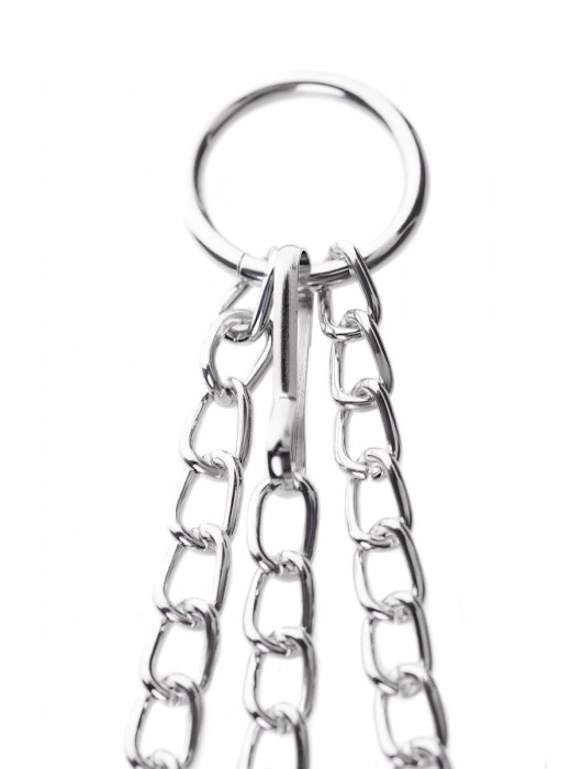 Черно-серебристые зажимы для сосков с кольцом для пениса TOYFA Metal - ToyFa - купить с доставкой в Нижневартовске