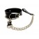 Черный ошейник с поводком из эко-кожи - БДСМ Арсенал - купить с доставкой в Нижневартовске
